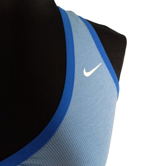 Nike Dri Fit XS Tank Top Blue Racerback Coral Geometric Reflective Side Panels - Picture 5 of 7